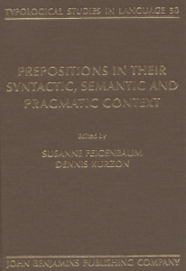 Prepositions in Their Syntactic, Semantic, and Pragmatic Context
