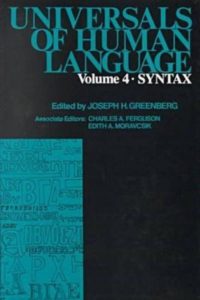 Universals of Human Language, Volume 4 - Syntax
