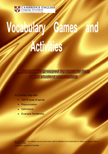 Vocabulary Games and Activities