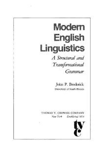 Modern English linguistics: a structural and transformational grammar