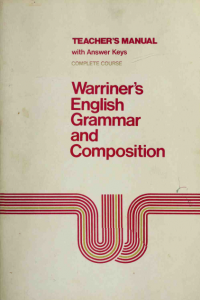 Warriners English Grammar and Composition - Teachers Manual
